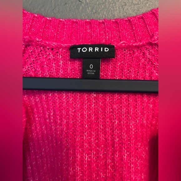Torrid Vegan Cashmere Cropped Cardigan Sweater Hot Pink - Picture 5 of 13